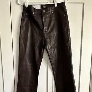 7 for all mankind High Waist Slim Kick Brown Coated Jeans Sz 28 NWT!
